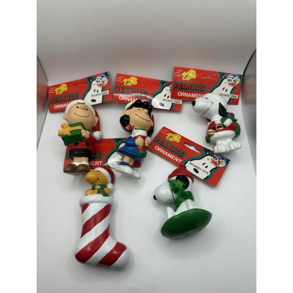 PEANUTS Kurt Adler 1990s Christmas Ornaments lot - Charlie Brown Lucy Snoopy‎